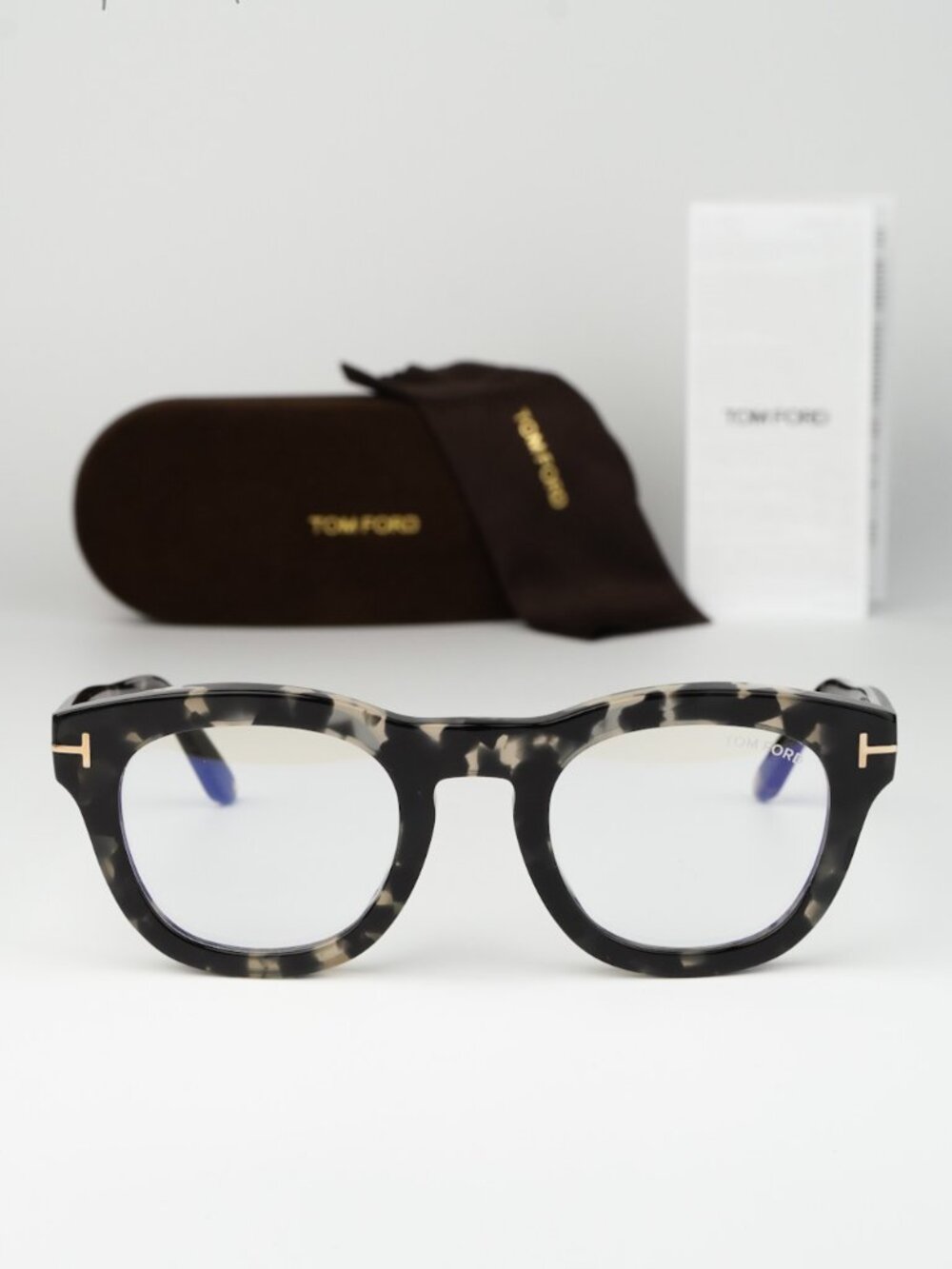 Tom Ford Men Eyeglasses Black Havana Square FT5873-B 005 NEW AUTHENTIC